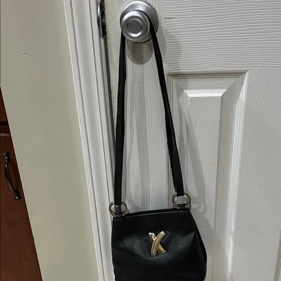 Paloma Picasso Black Crossbody Bag with Gold Accent - Picture 2 of 5